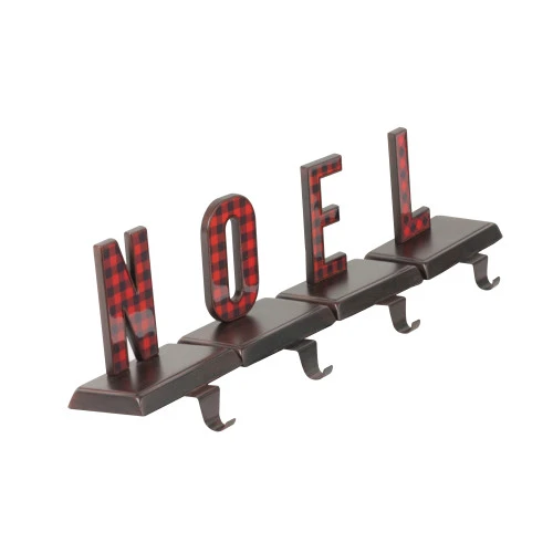 Northlight Set Of 4 Red And Black Buffalo Plaid "NOEL" Christmas Stocking Holder 6 4 Northlight Set Of 4 Red And Black Buffalo Plaid "NOEL" Christmas Stocking Holder 6 - Image 2
