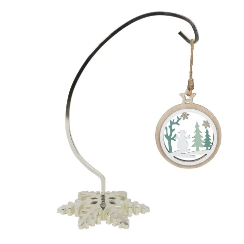 Northlight 10.25" Silver Snowflake Shaped Christmas Ornament Holder 4 Northlight 10.25" Silver Snowflake Shaped Christmas Ornament Holder - Image 2