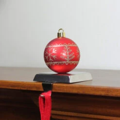 Northlight 5.5" Red And Gold Snowflake And Christmas Tree Ball Ornament Stocking Holder -Ornaments Store northlight wy15259 4 23037.1664901050