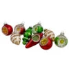 Northlight 9ct Silver And Red Retro Reflector Glittered 2-Finish Glass Christmas Ornaments 3.5" -Ornaments Store northlight wy27584 36231.1665346760