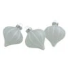 Northlight 3ct Clear And White Matte Frosted Glitter Stripes Glass Christmas Onion Drop Ornaments 3.25" (75mm) -Ornaments Store northlight wy27603 63111.1588344130