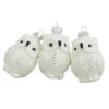 Northlight 3ct Silver And White Owl Matte Glass Christmas Ornaments 2.5" -Ornaments Store northlight wy27604 46327.1587642896