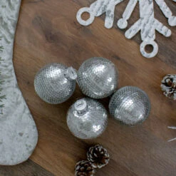 Northlight 4ct Silver Sequin Christmas Ball Ornaments 2.75" (70mm) -Ornaments Store northlight wy27609 3 11136.1588344205