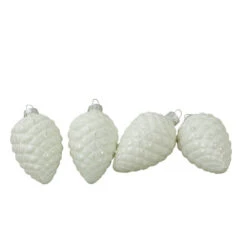 Northlight 4ct White And Silver Matte Pine Cone Glass Christmas Ornaments 3" 7 Northlight 4ct White And Silver Matte Pine Cone Glass Christmas Ornaments 3" -Ornaments Store northlight wy27611 3 97465.1600478512
