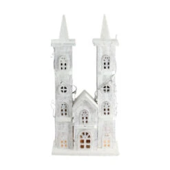 Northlight 15.75" White Pre-Lit LED Snowy Double Tower Church Christmas Decor 7 Northlight 15.75" White Pre-Lit LED Snowy Double Tower Church Christmas Decor -Ornaments Store northlight y02954 3 04107.1602122187