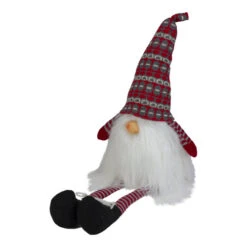 Northlight 23" Red And Gray Striped Christmas Santa Gnome With Dangling Legs -Ornaments Store northlight yj02255 2 13400.1587645151