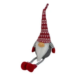 Northlight 24" Gray And Red Smiling Dangling Leg Christmas Gnome Decoration -Ornaments Store northlight yj36284 b 2 67562.1587645150