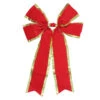 Northlight 24" X 38" Red 4-Loop Velveteen Christmas Bow With Gold Trim -Ornaments Store northlight ys28012 04778.1588344128
