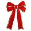 Northlight 25" X 37" Giant Red 3D 4-Loop Velveteen Christmas Bow With Gold Trim 2 Northlight 25" X 37" Giant Red 3D 4-Loop Velveteen Christmas Bow With Gold Trim -Ornaments Store northlight ys28013 20034.1588344194
