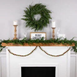 Northlight 5' Green, Gold And Red Jingle Bell Christmas Garland, Unlit -Ornaments Store northlight ys28302 styled20on20fireplace202 96905.1686143934
