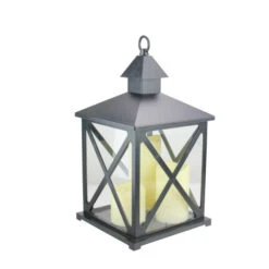 Northlight 12.5" Black Candle Lantern With 3 Flameless LED Candles -Ornaments Store northlight yw14839 1 36448.1665610433