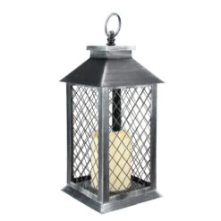 Northlight 11" Silver Brushed Black Mesh Candle Lantern With Flameless LED Candle 6 Northlight 11" Silver Brushed Black Mesh Candle Lantern With Flameless LED Candle -Ornaments Store northlight yw14843 1 68530.1665610425