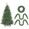Northlight 4-Piece Artificial Winter Spruce Christmas Tree, Wreath And Garland Set 6.5' - Clear Lights -Ornaments Store northlight z16018 mainupdated 10821.1670490066