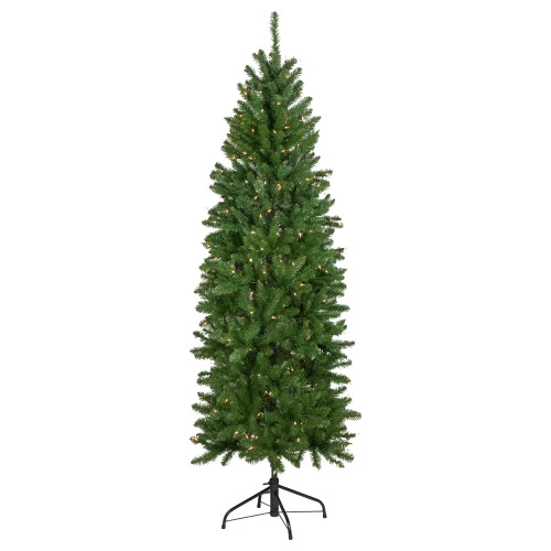 Northlight 7.5' Pre-Lit Pencil White River Fir Artificial Christmas Tree - Clear Lights 3 Northlight 7.5' Pre-Lit Pencil White River Fir Artificial Christmas Tree - Clear Lights