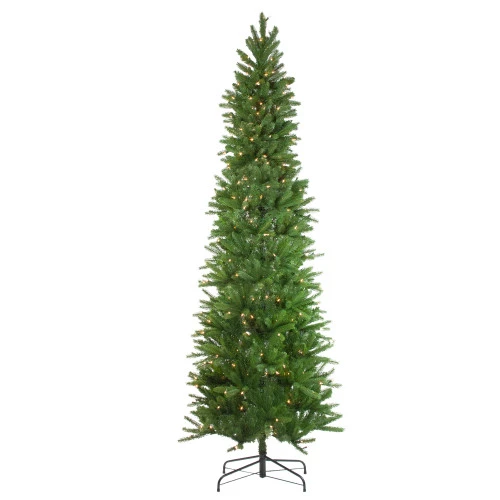 Northlight 7.5' Pre-Lit Pencil Northwood Noble Fir Artificial Christmas Tree - Clear Lights 3 Northlight 7.5' Pre-Lit Pencil Northwood Noble Fir Artificial Christmas Tree - Clear Lights
