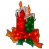Northlight 17" Lighted Holographic Candle Christmas Window Silhouette Decoration