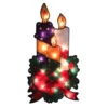 Northlight 17.5" Lighted Holly And Berry With Candles And Bow Christmas Window Silhouette -Ornaments Store northlight zg27651 79083.1665174045