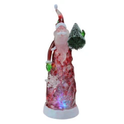 Northlight 11" LED Lighted Color Changing Santa Claus With Tree Christmas Glittering Snow Dome