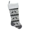 Northlight 21" Black, Gray And White Rustic Lodge Knit Christmas Stocking With High Pile Fleece Cuff -Ornaments Store northlightl27906 1 94645.1588355122