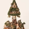 Roman 13" Brown And Green LED Lighted Musical Nativity Tree Christmas Tabletop Decor