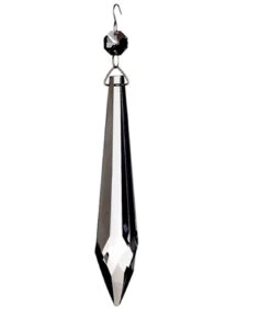 10" Smokey Gray Icicle Christmas Ornament With Jewel Accent