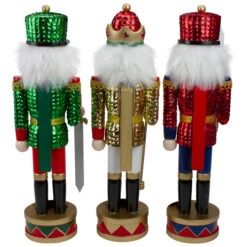 Set Of 3 Red Sequin Jacket Wooden Christmas Nutcrackers 14.25" -Ornaments Store nutcrackerfactory 97166 2updated 33966.1665610430