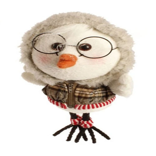 9" White And Brown Plaid Trimmed Hoodie Bird Christmas Ornament 4 9" White And Brown Plaid Trimmed Hoodie Bird Christmas Ornament - Image 2