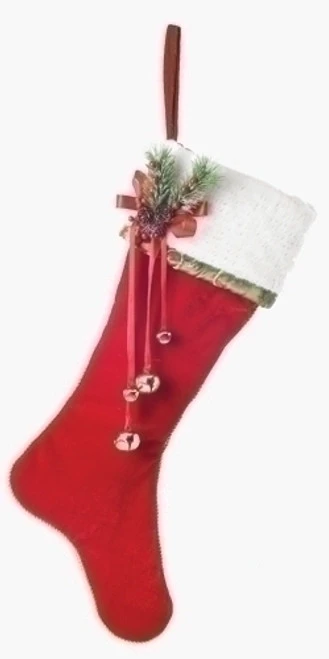 Roman 26" Red And White Traditional Jingle Bell Christmas Stocking 3 Roman 26" Red And White Traditional Jingle Bell Christmas Stocking