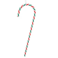Set Of 2 Red And Green Striped Candy Cane Christmas Ornaments 18"
