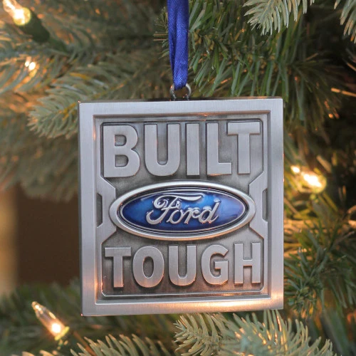 Northlight 3" Brushed Nickel Plated Built Ford Tough Christmas Ornament 5 Northlight 3" Brushed Nickel Plated Built Ford Tough Christmas Ornament - Image 3