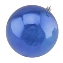 Vickerman Shiny Blue Shatterproof Christmas Ball Ornament 10" (250mm)