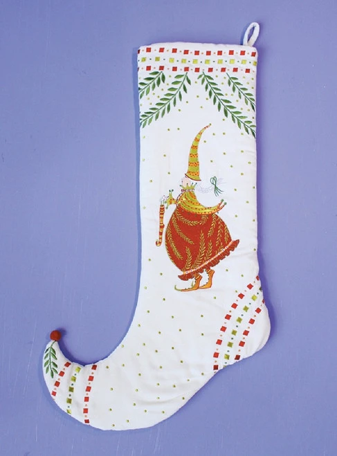 29" White And Red Embroider Mrs Santa Claus Christmas Stocking 4 29" White And Red Embroider Mrs Santa Claus Christmas Stocking - Image 2