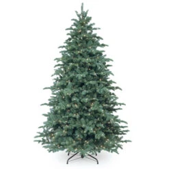 Christmas Central 7.5’ Pre-Lit Blue Mountain Noble Spruce Artificial Christmas Tree, Clear Lights