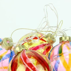 PENN 4ct Pink And Red LED Lighted Swirl Glass Christmas Ball Ornaments 3.25" (82mm) -Ornaments Store penn 14 24357 3 55595.1599786792