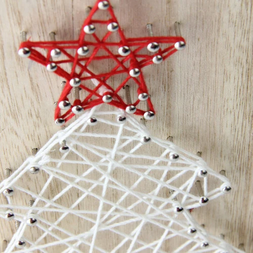 Northlight 11” White And Red String Christmas Tree Wall Decor 4 Northlight 11” White And Red String Christmas Tree Wall Decor - Image 2