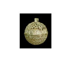 Gold Matte Battery Operated Filigree Chirping Bird Christmas Ball Ornament 2.75" (70mm)