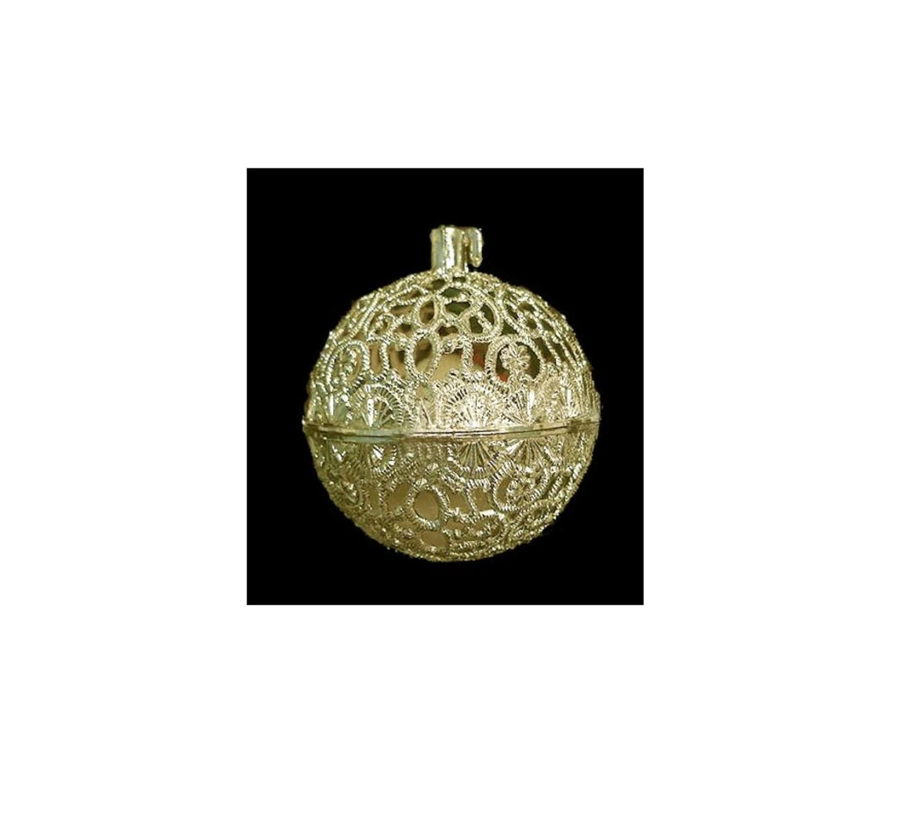 Gold Matte Battery Operated Filigree Chirping Bird Christmas Ball Ornament 2.75" (70mm) 3 Gold Matte Battery Operated Filigree Chirping Bird Christmas Ball Ornament 2.75" (70mm)