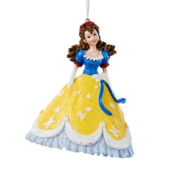Kurt Adler 4" Blue And Yellow Princess Christmas Ornament