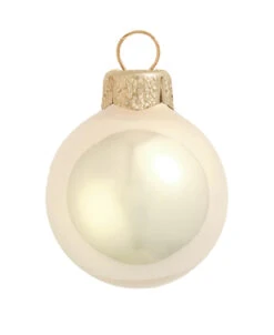 40ct Gold Pearl Finish Glass Christmas Ball Ornaments 1.5" (40mm)