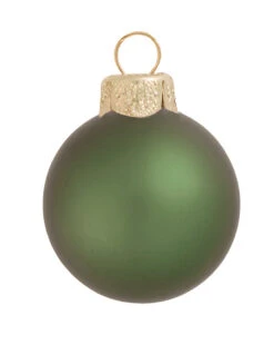 6ct Shale Green Matte Glass Christmas Ball Ornaments 4" (100mm)