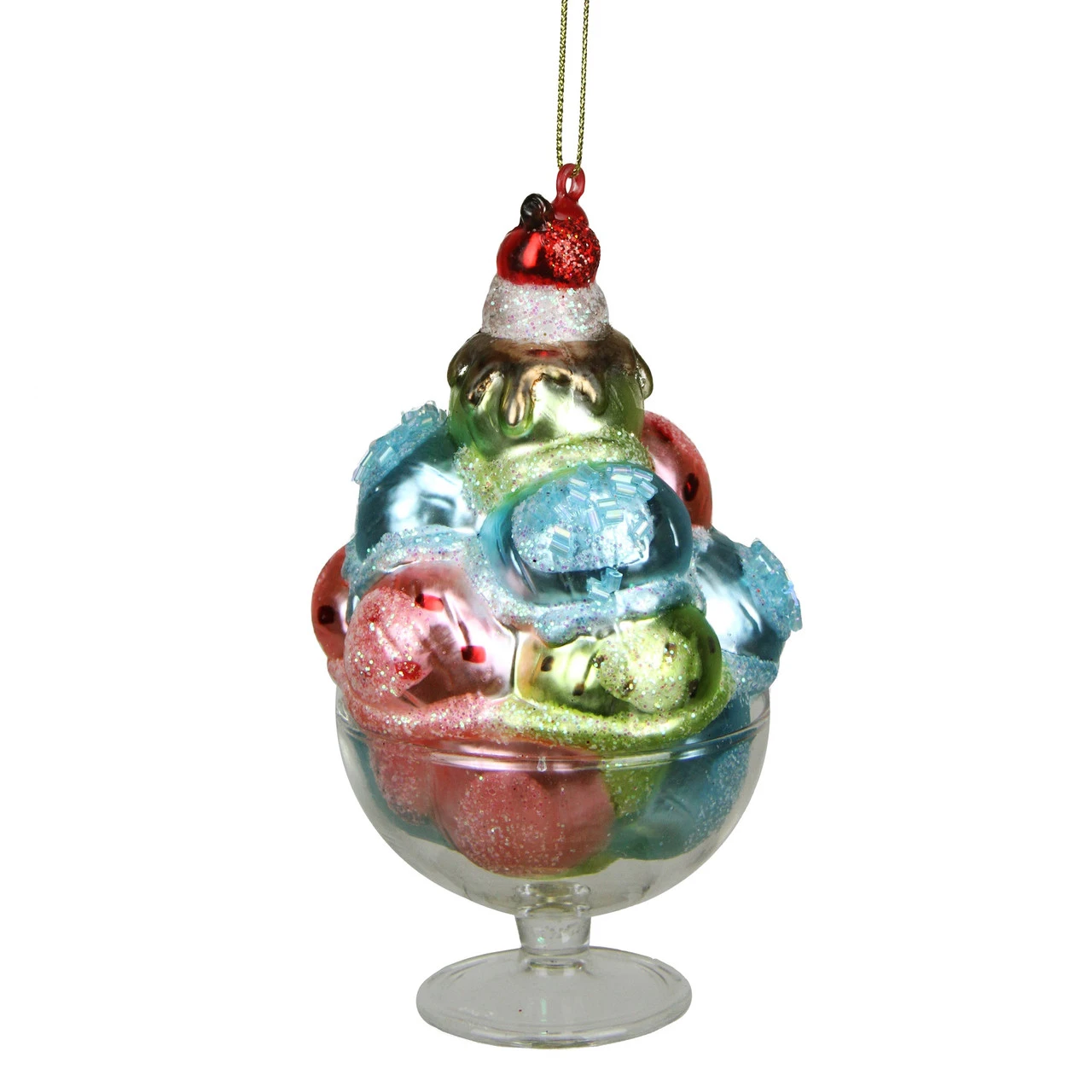 Northlight 4.5'' Pink And Green Glass Matte Finish Ice Cream Christmas Ornament 3 Northlight 4.5'' Pink And Green Glass Matte Finish Ice Cream Christmas Ornament