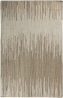 5' X 8' Rhythmic Beach Light Gray And Sandy Brown Hand Woven Wool Area Throw Rug