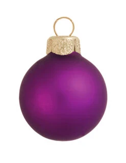 40ct Soft Purple Glass Matte Christmas Ball Ornaments 1.5" (35mm)