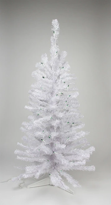 Northlight 4' Pre Lit White Iridescent Pine Artificial Christmas Tree - Green Lights 3 Northlight 4' Pre Lit White Iridescent Pine Artificial Christmas Tree - Green Lights