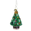 5.5" Green And White Candle Lighted Greenery Glass Christmas Tree Ornament -Ornaments Store radko 1019380 39370.1588362691