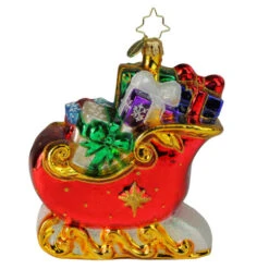 Christopher Radko Sleigh Full Of Delights Glass Christmas Ornament 1019907