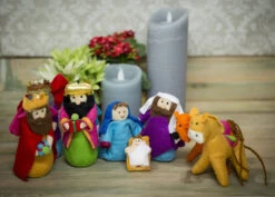 Pack Of 8 Red And Purple Plush Christmas Nativity Figurines 5.5" -Ornaments Store raz 3129437 3 53893.1599268857