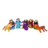 Pack Of 8 Red And Purple Plush Christmas Nativity Figurines 5.5"