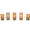 Set Of 5 Gold Mercury Glass Flameless Christmas Candle Lights