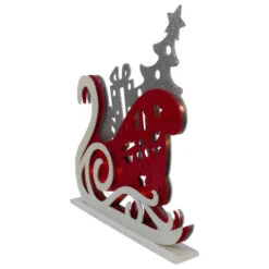 18" Pre-Lit Red And Silver LED Sleigh Christmas Tabletop Silhouette Decoration -Ornaments Store raz 3419044 2 49053.1597323280
